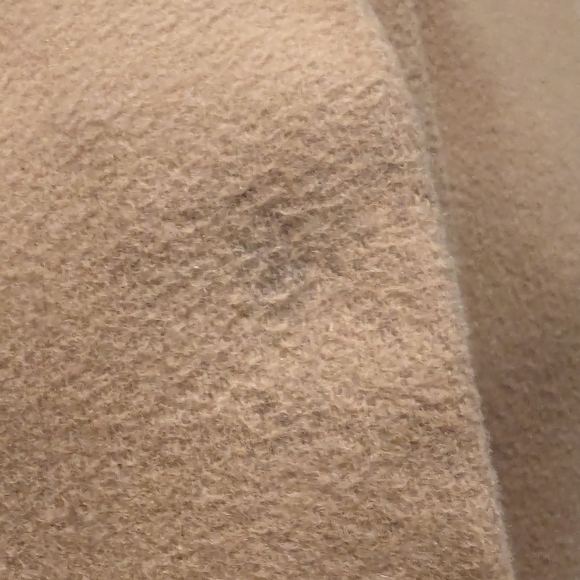 Cecil G Wool & Cashmere coat, mother of pearl buttons & fox fur, vintage Sz 14 - Picture 17 of 17